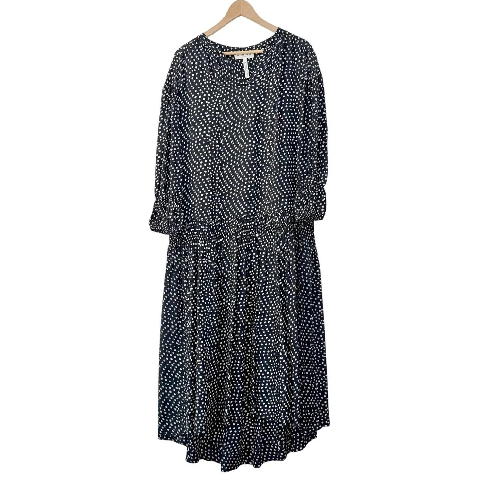 Apiece Apart Ela Maxi‎ Dress French Girl Black White Polka Dot Viscose Small